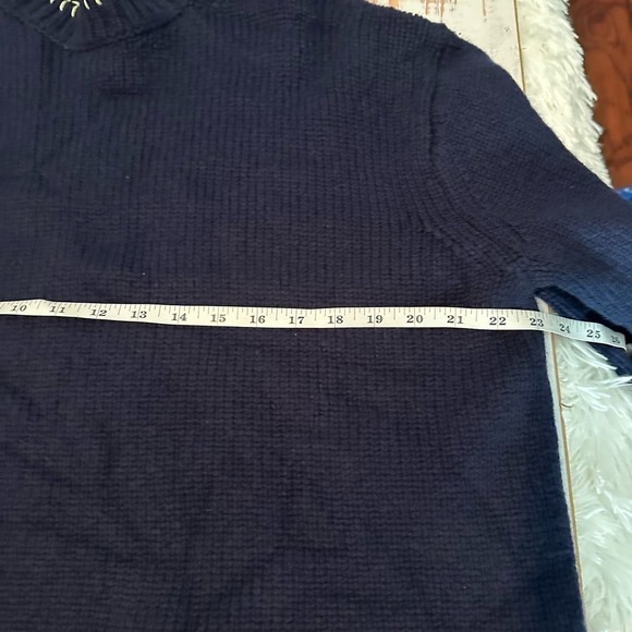 LAFAYETTE 148 Chunky Whipstitch Oversized Sweater Size Small Blue - Picture 10 of 12